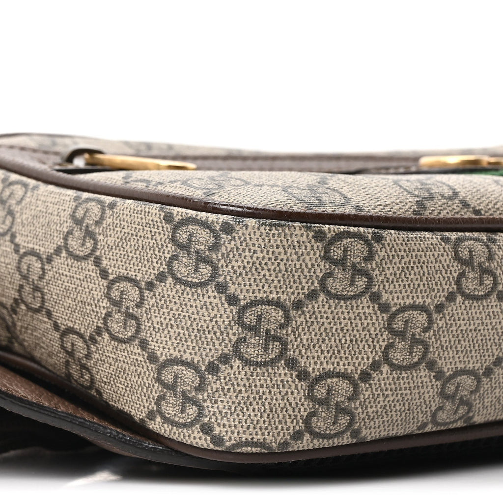 Soft GG Supreme Monogram Medium Ophidia Belt Bag Dark Brown