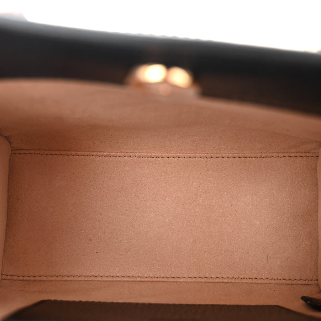 Textured Dollar Calfskin Web Mini Diana Tote Bag Black