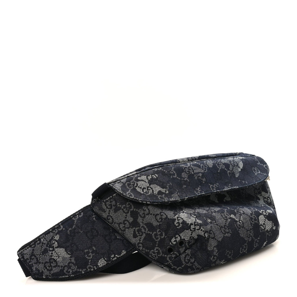 Canvas Monogram Camouflage Belt Bag Black