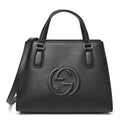 Dollar Calfskin Medium Soho Top Handle Satchel Black
