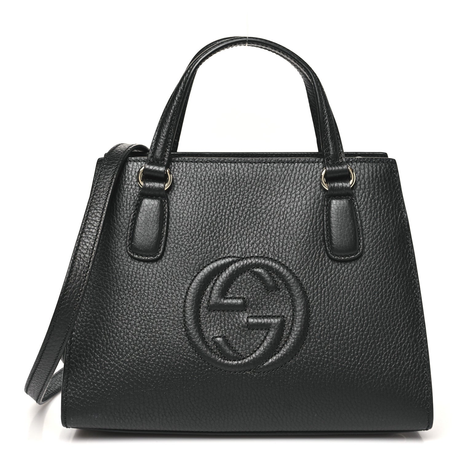 Dollar Calfskin Medium Soho Top Handle Satchel Black
