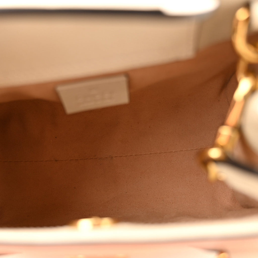 Wonka Grain Calfskin Mini Diana Tote Bag Mystic White Orange Fluo