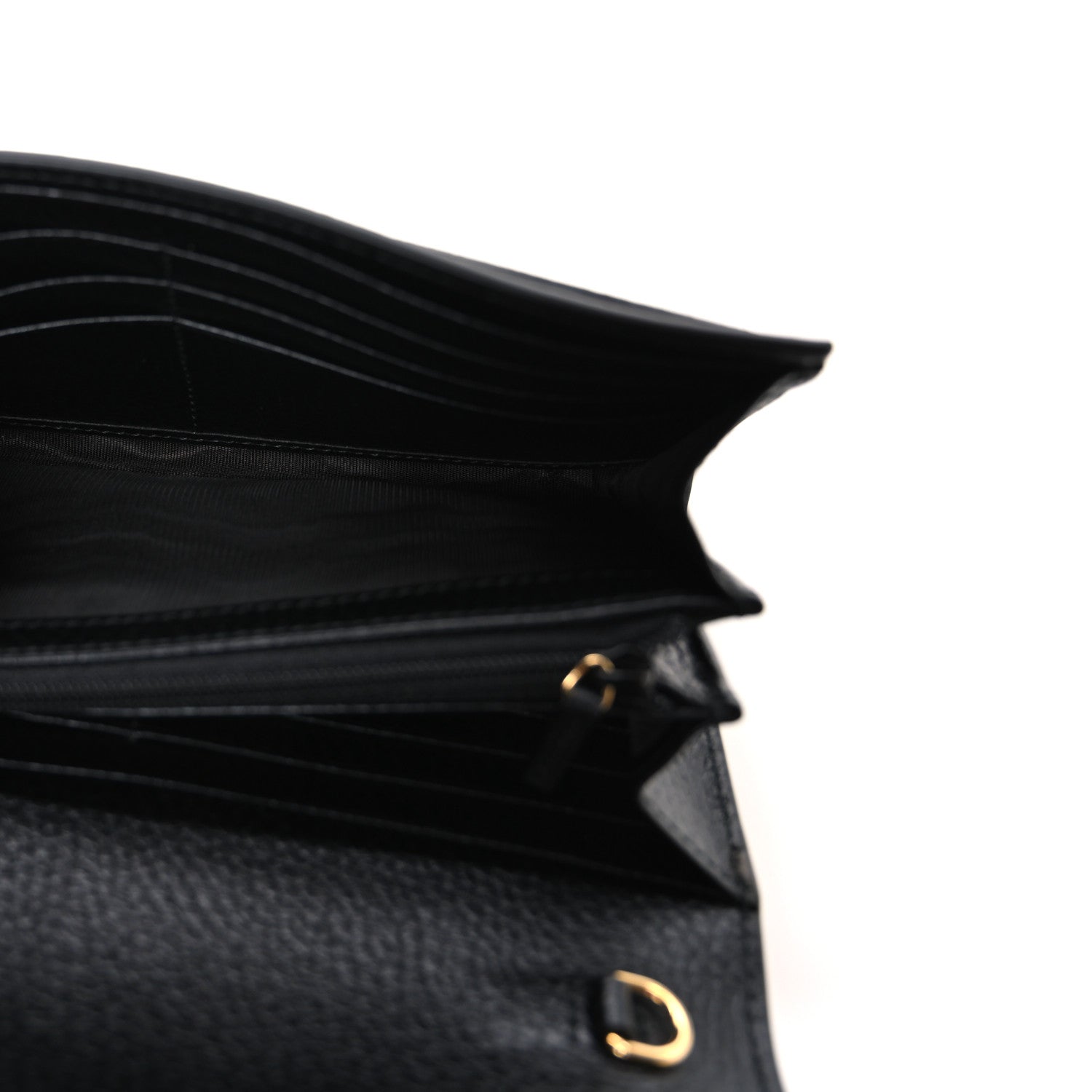 Dollar Calfskin GG Supreme Monogram Petite GG Marmont Wallet Chain Bag Black Beige Ebony