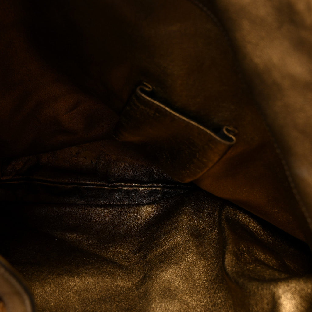 Snakeskin Large Indy Top Handle Hobo Gold