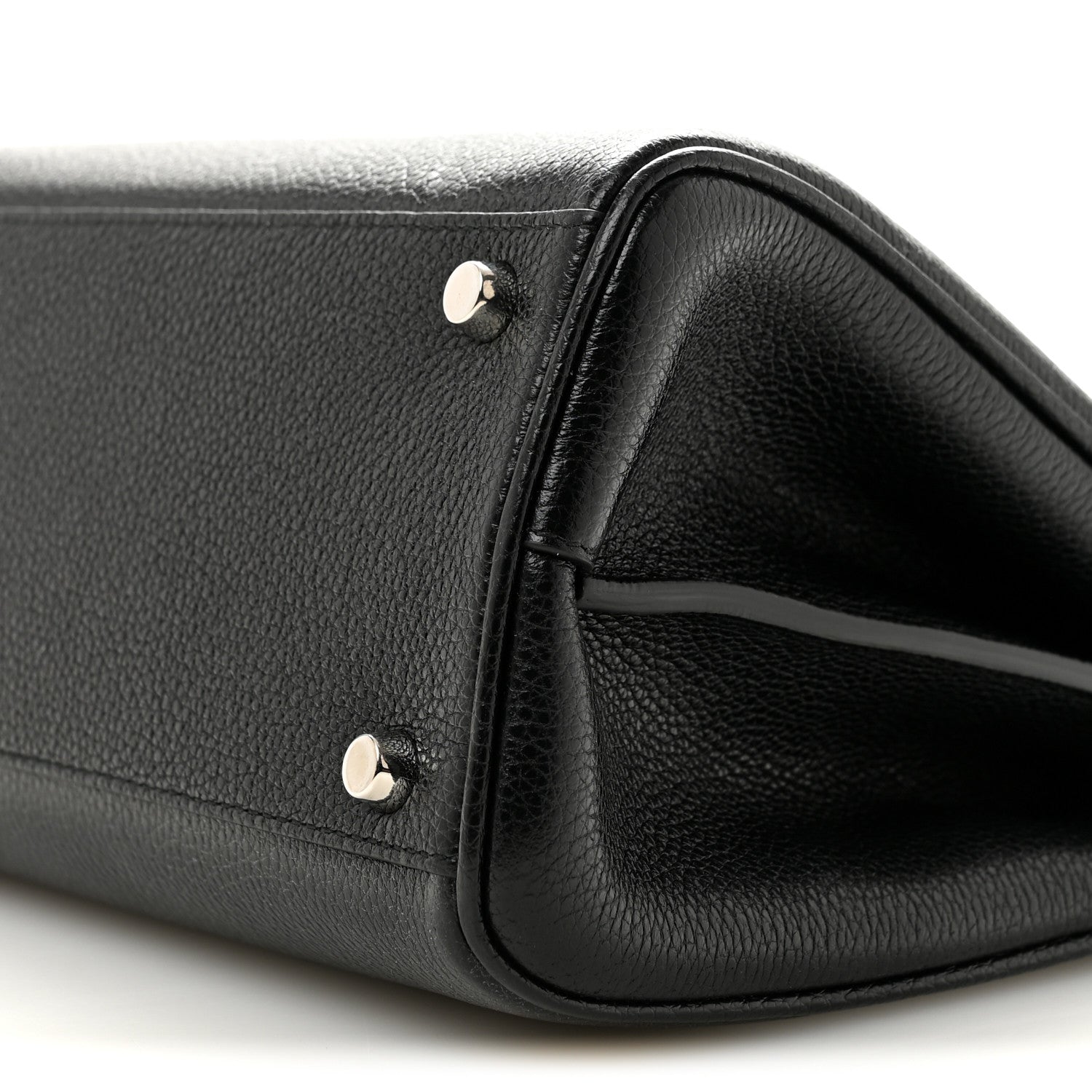 Grainy Calfskin Small Zumi Top Handle Bag Black