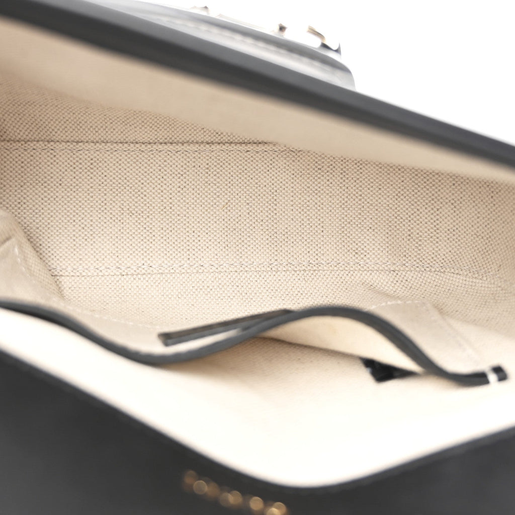 GG Supreme Monogram Horsebit 1955 Soft Small Shoulder Bag Beige Black