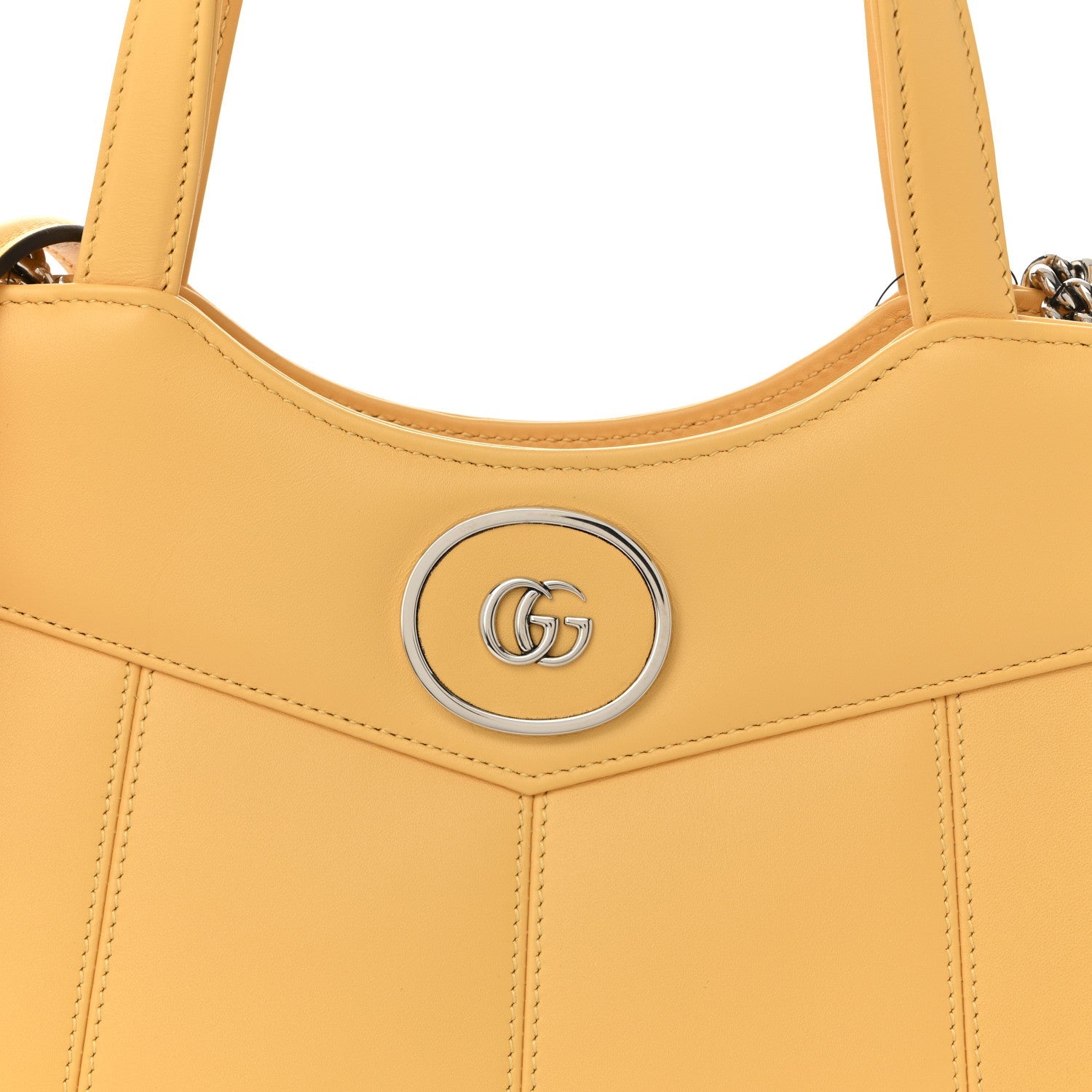 Senna Calfskin Petite GG Small Tote Bag Sunny Yellow