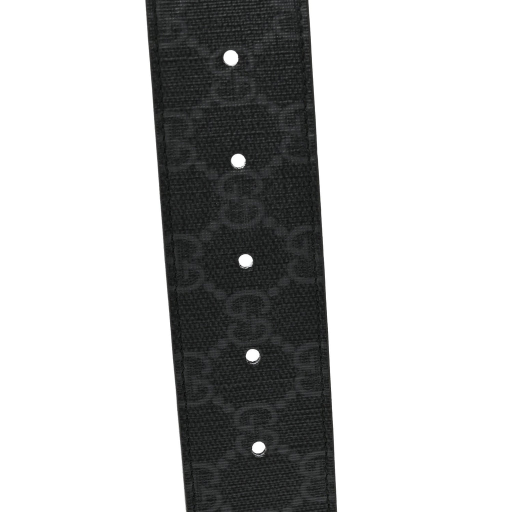GG Supreme Monogram Selleria Calfskin Interlocking G 40mm Belt 80 32 Black Grey
