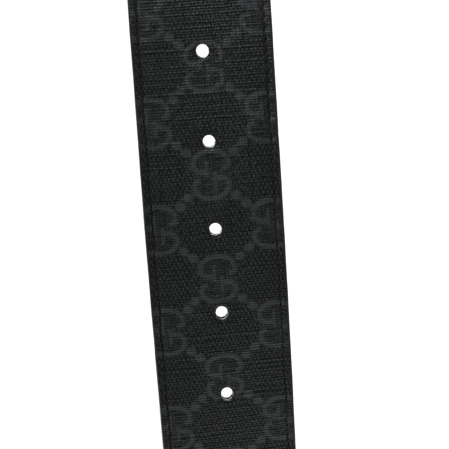 GG Supreme Monogram Selleria Calfskin Interlocking G 40mm Belt 80 32 Black Grey