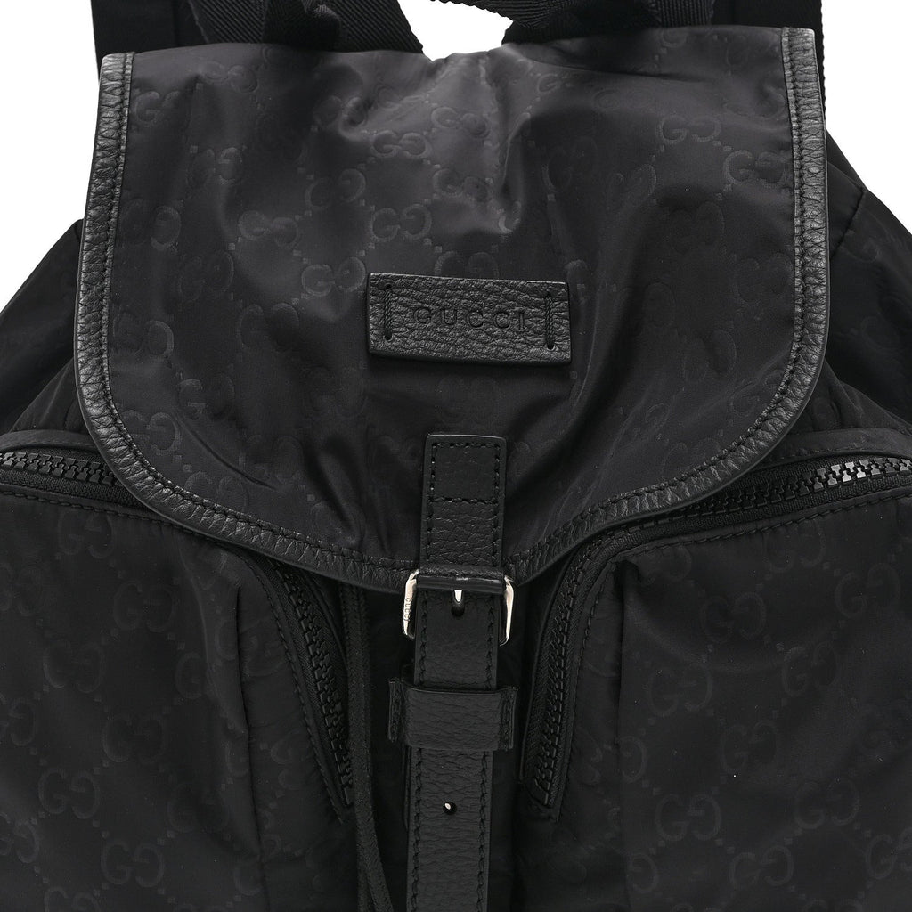 Nylon Monogram Medium Light Single Buckle Backpack Black
