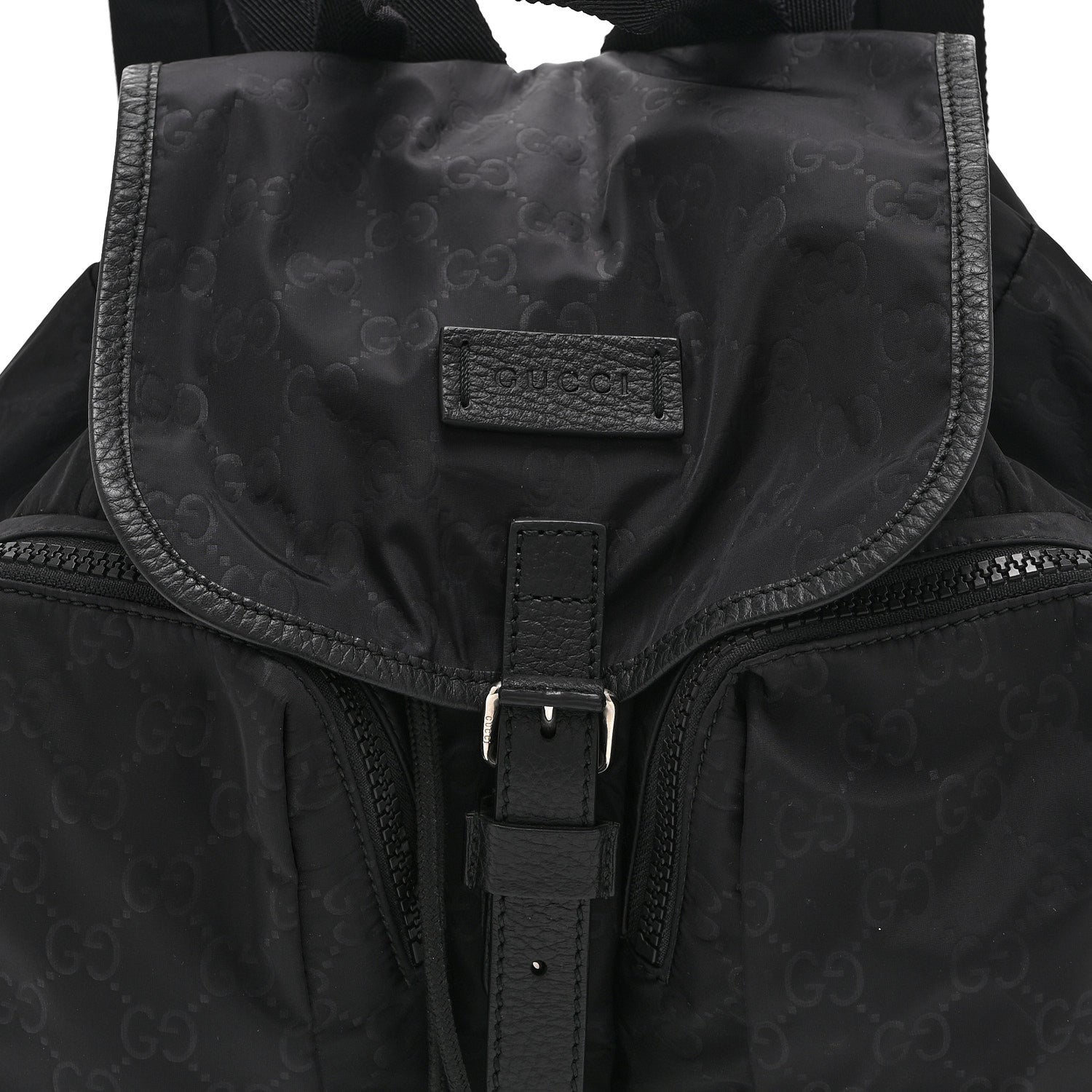 Nylon Monogram Medium Light Single Buckle Backpack Black