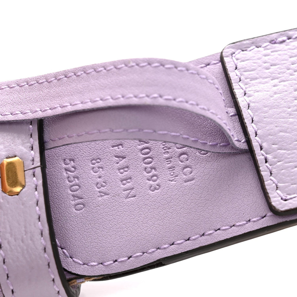Monogram Jumbo GG Textured Dollar Calfskin Double G Belt 85 34 Beige Lapis
