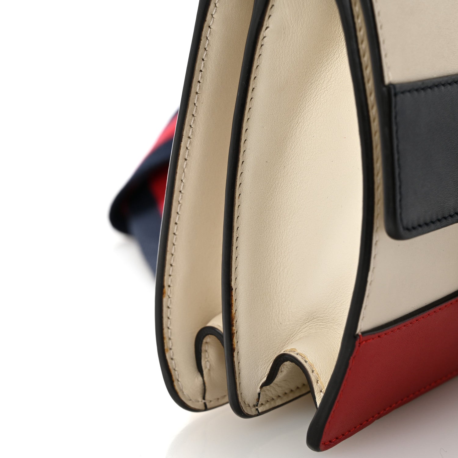 Calfskin Bamboo Web Mini Dionysus Top Handle Bag White Blue Hibiscus Red
