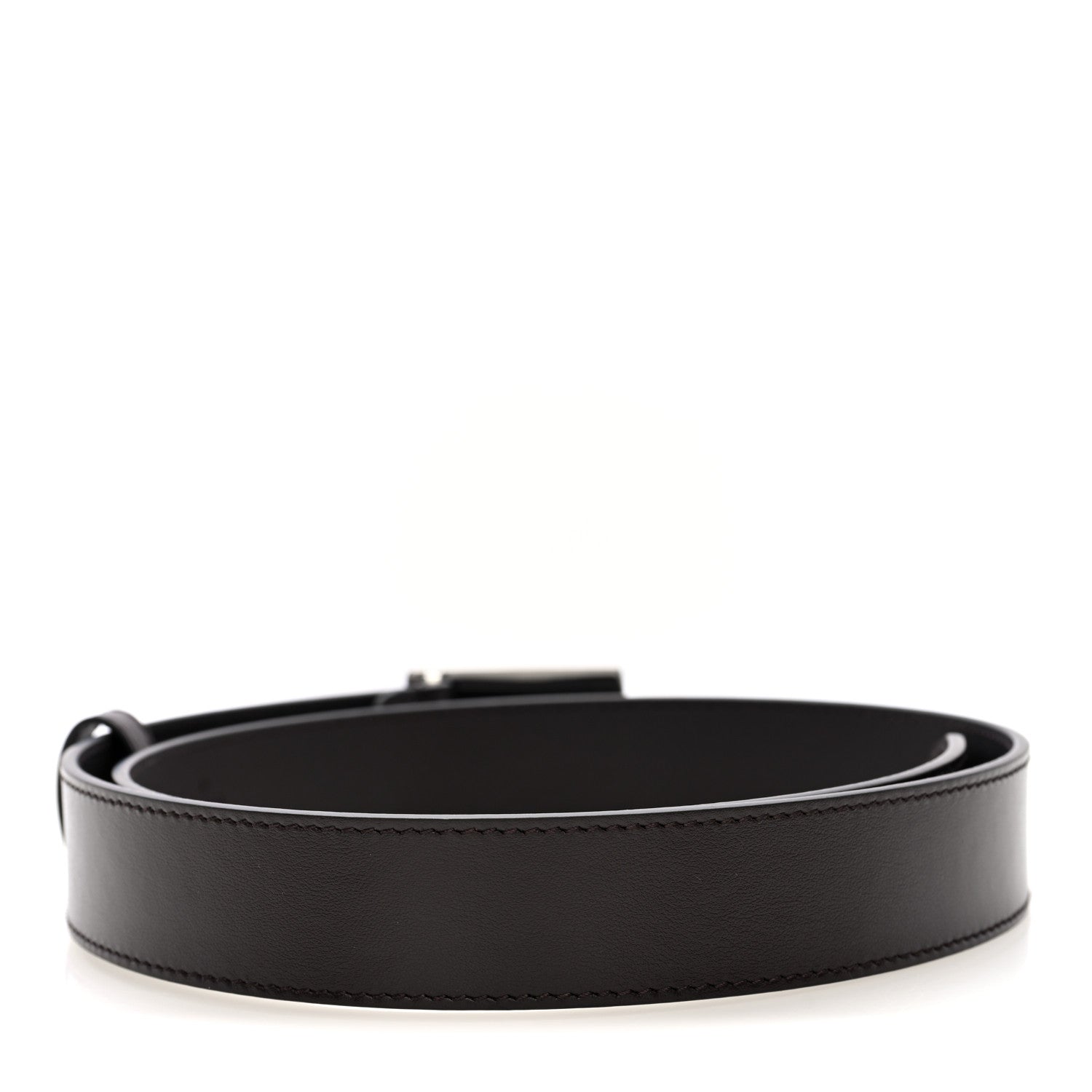 Plutone Calfskin Plaque GG 30mm Belt 80 32 Cocoa