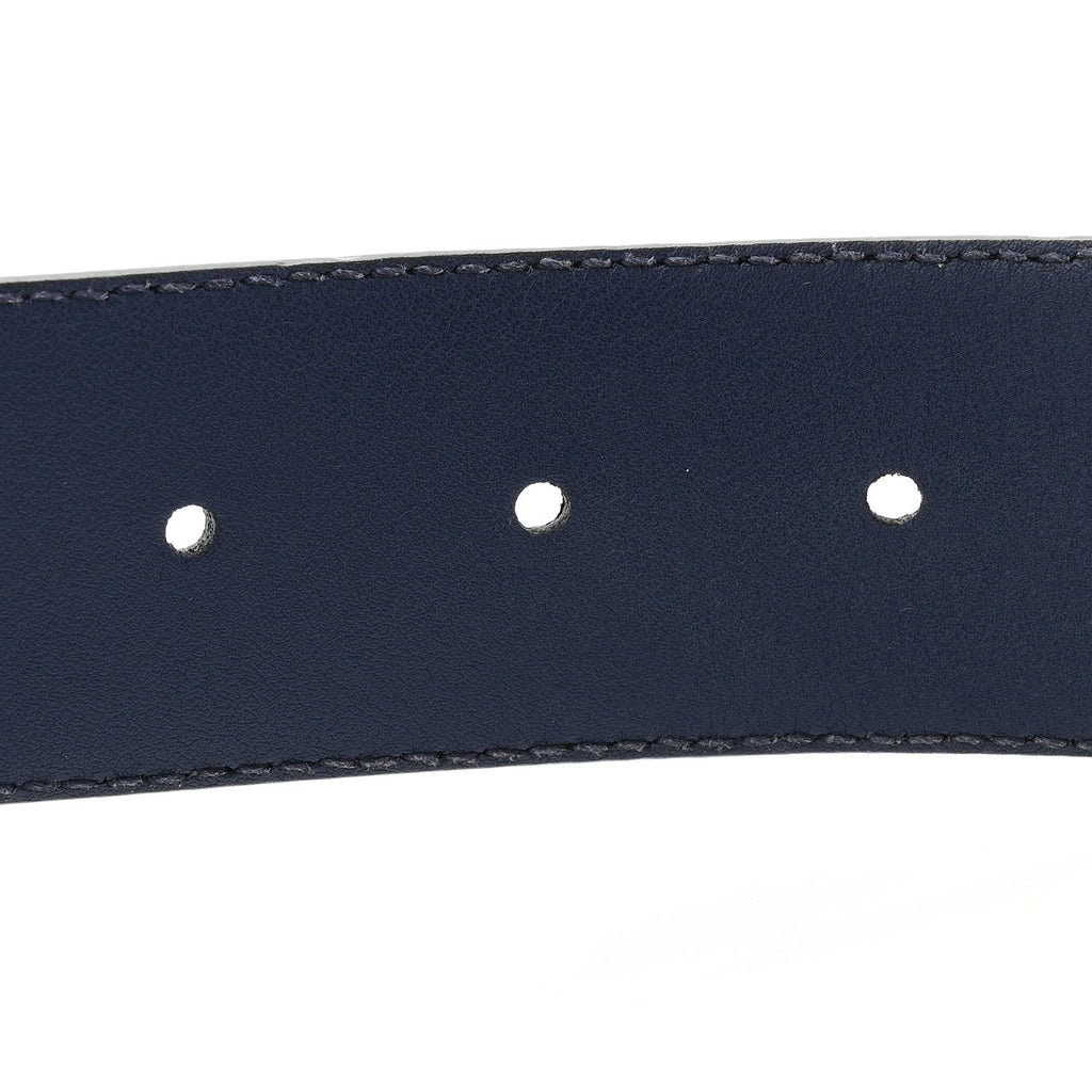 Moon Calfskin Interlocking G 37mm Belt 75 30 Cobalt Blue
