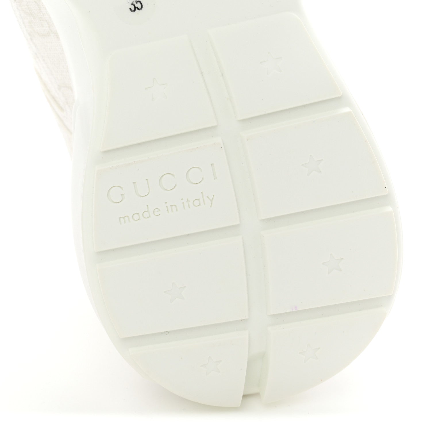 GG Supreme Monogram Womens Rhyton Sneakers 35 White