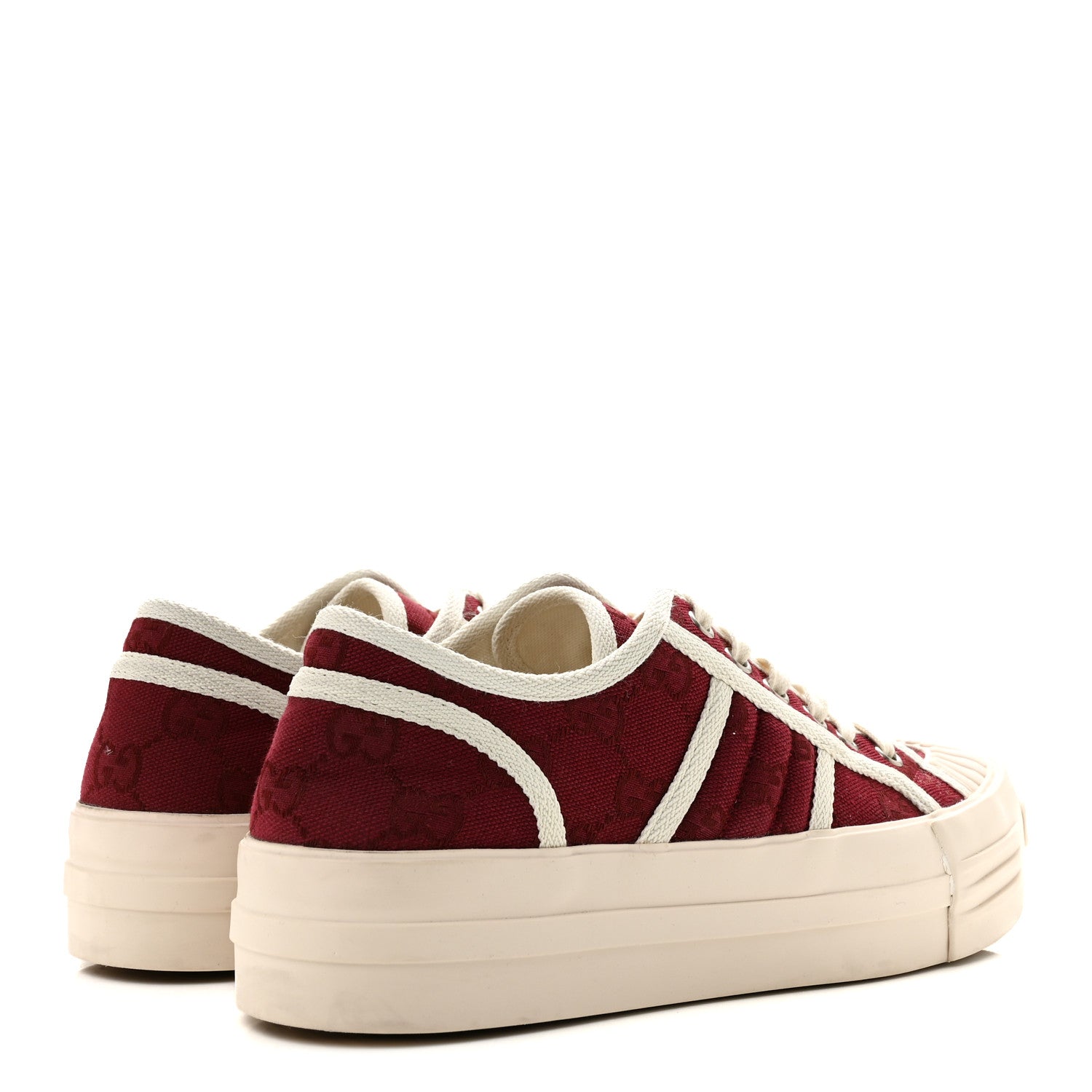 New Canvas GG Monogram Womens Chunky Sneakers 38.5 Rosso Ancora