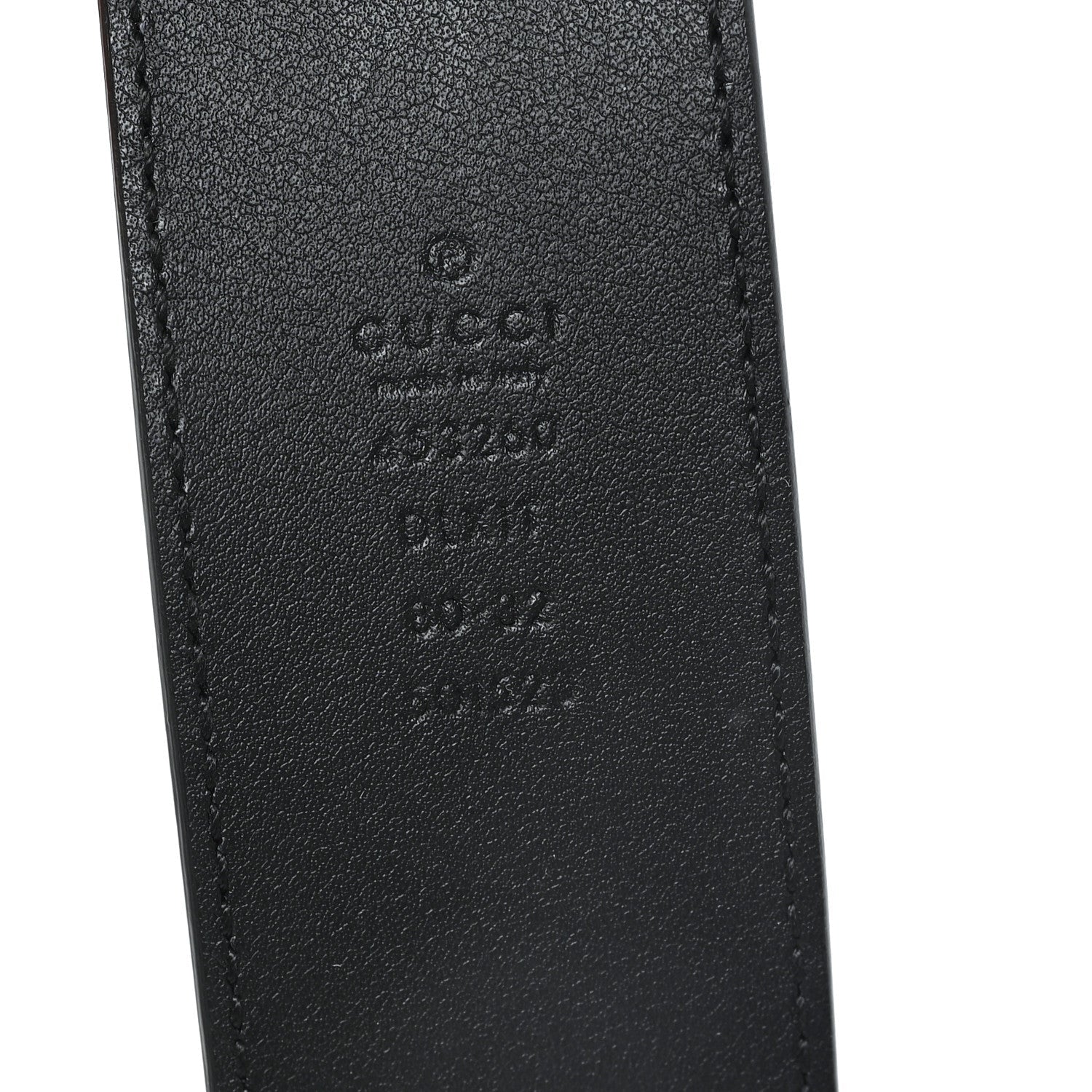 Moon Calfskin Pearl Double G 40mm Belt 80 32 Black Cream