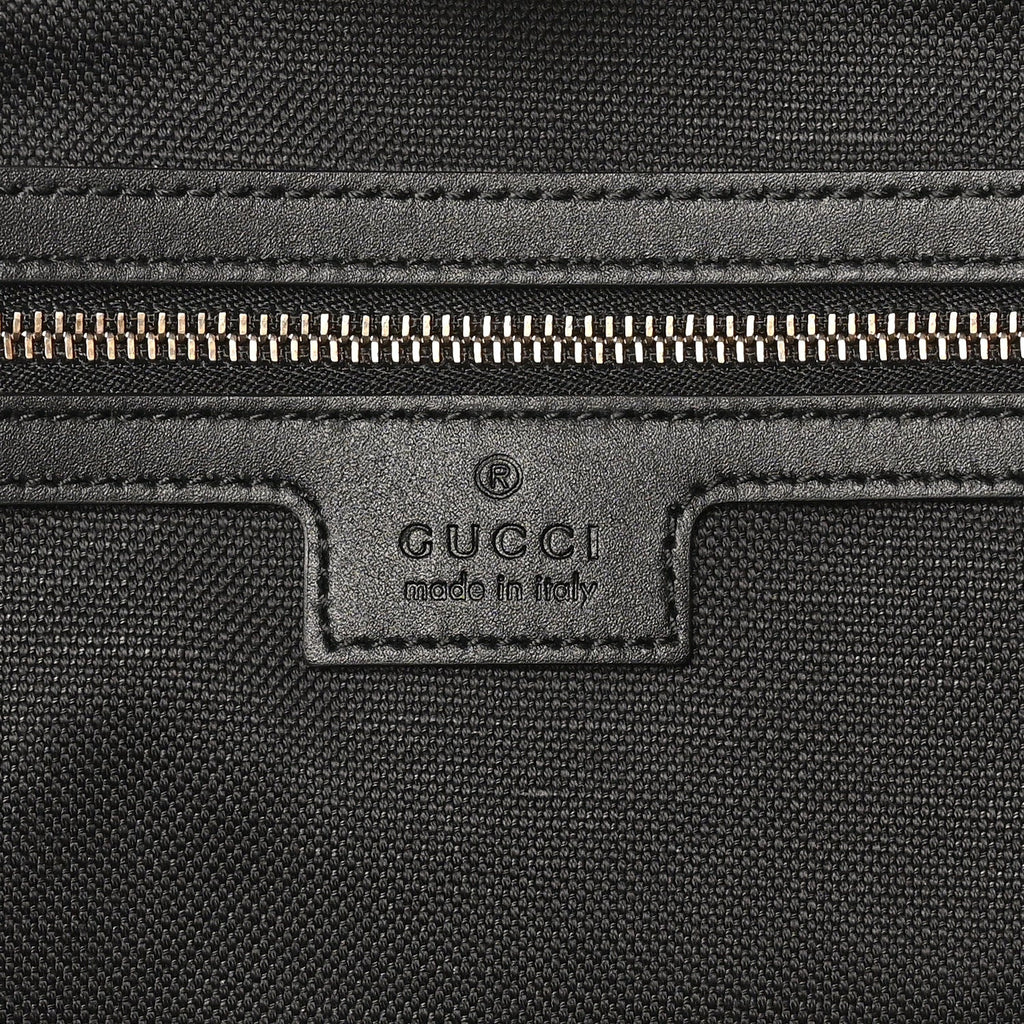 GG Calfskin Embossed Emblem Large Tote Bag Black