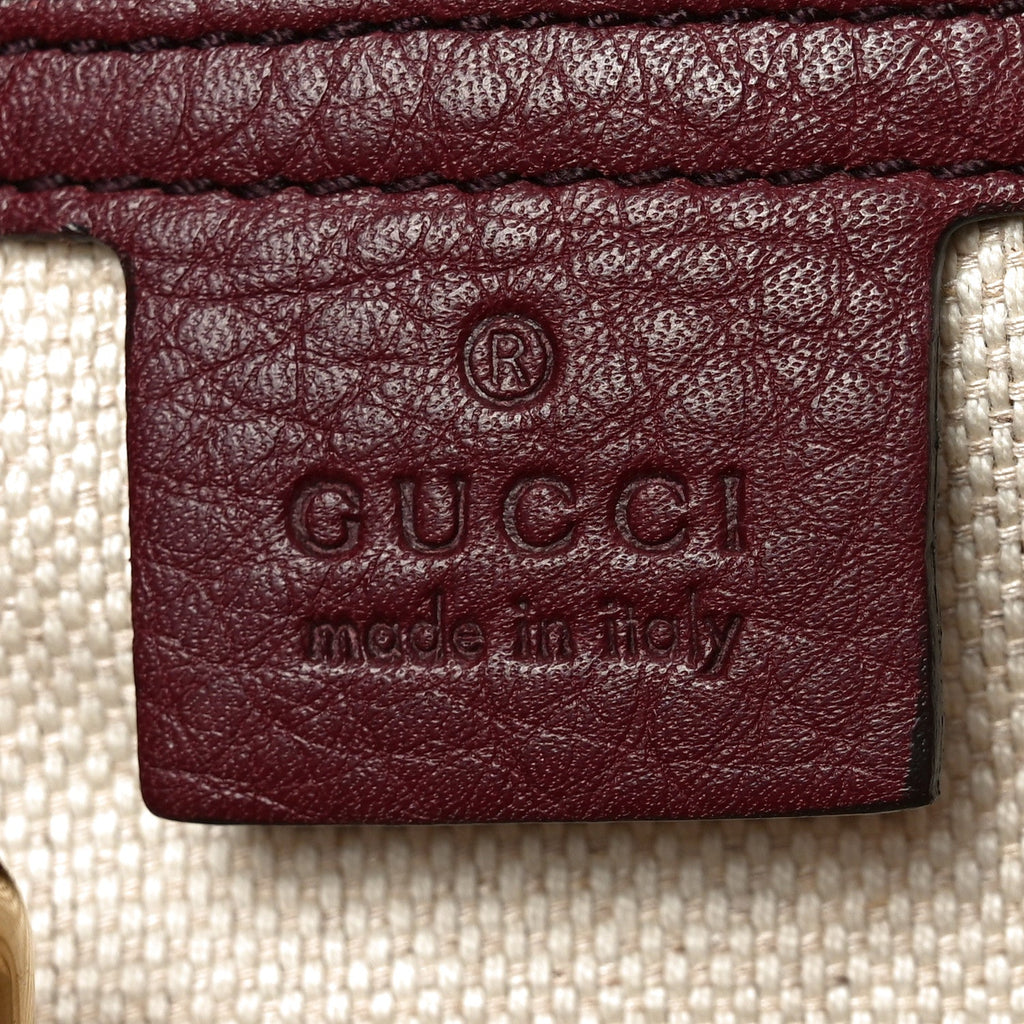 Pebbled Calfskin Medium Soho Shoulder Bag Bordeaux
