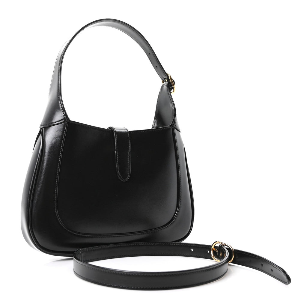 Boarded Dyana Lux Calfskin Small Jackie 1961 Hobo Black