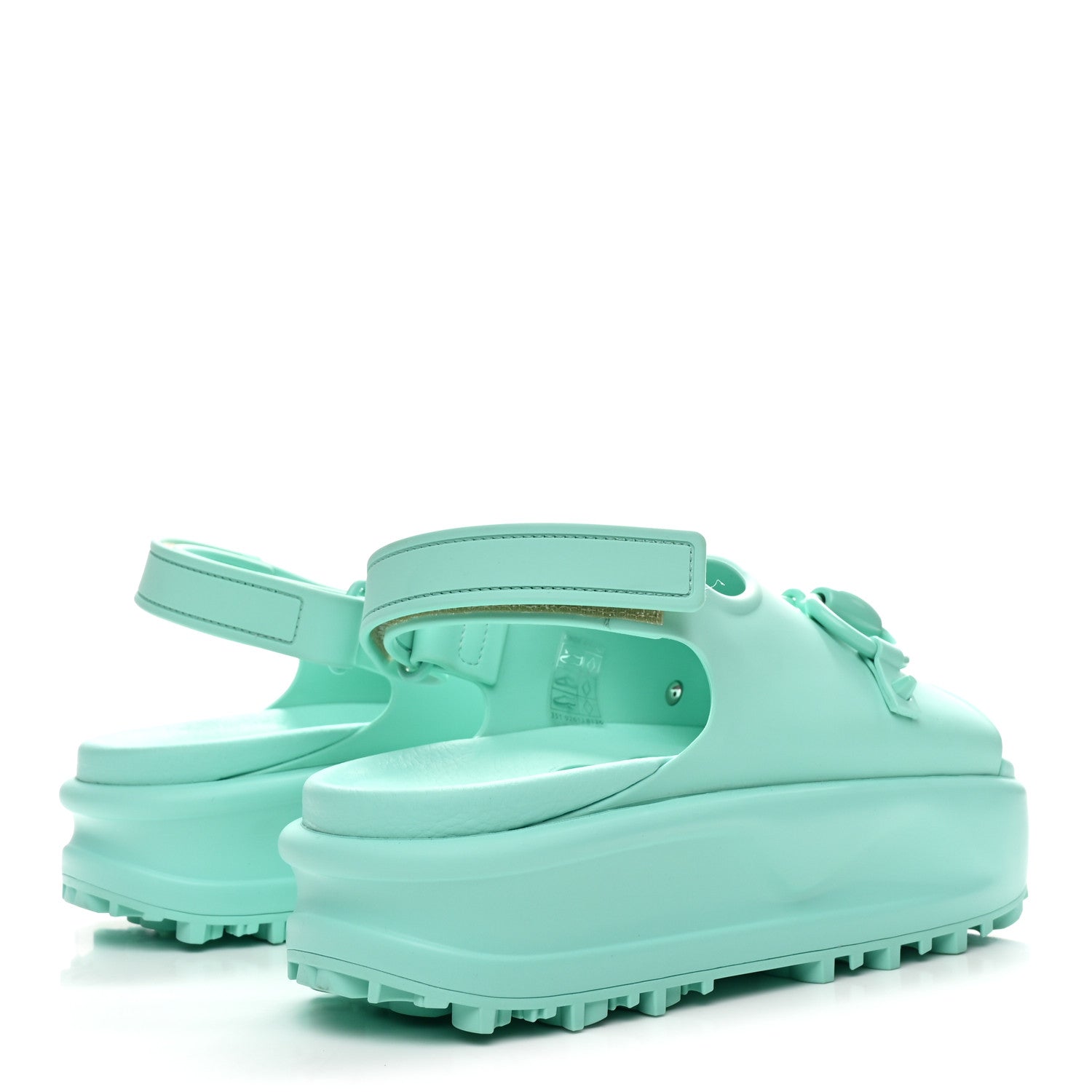 Soft Rubber Horsebit Womens Slingback Sandals 37 Teal Cyan