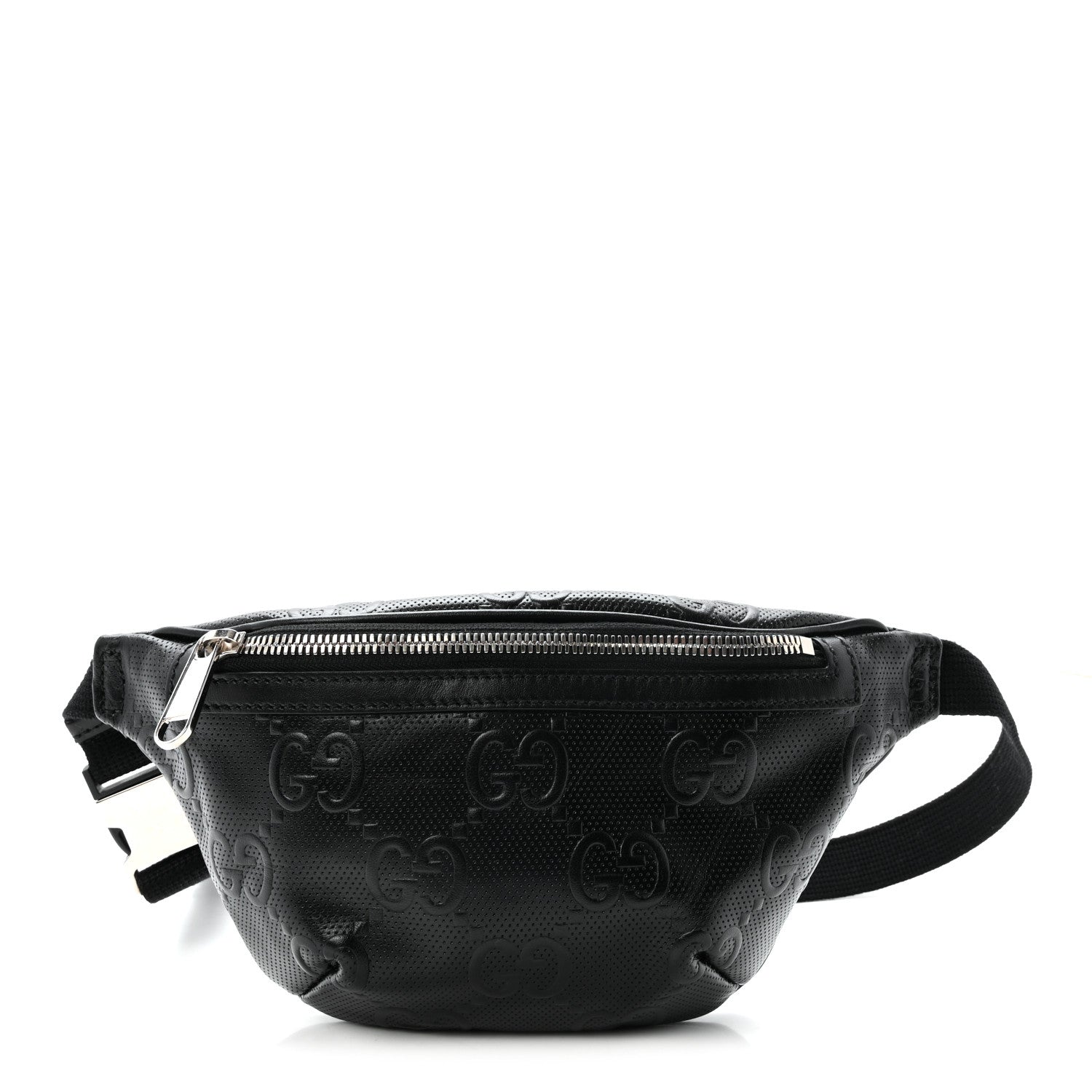 Calfskin GG Tennis Embossed Belt Bag Black