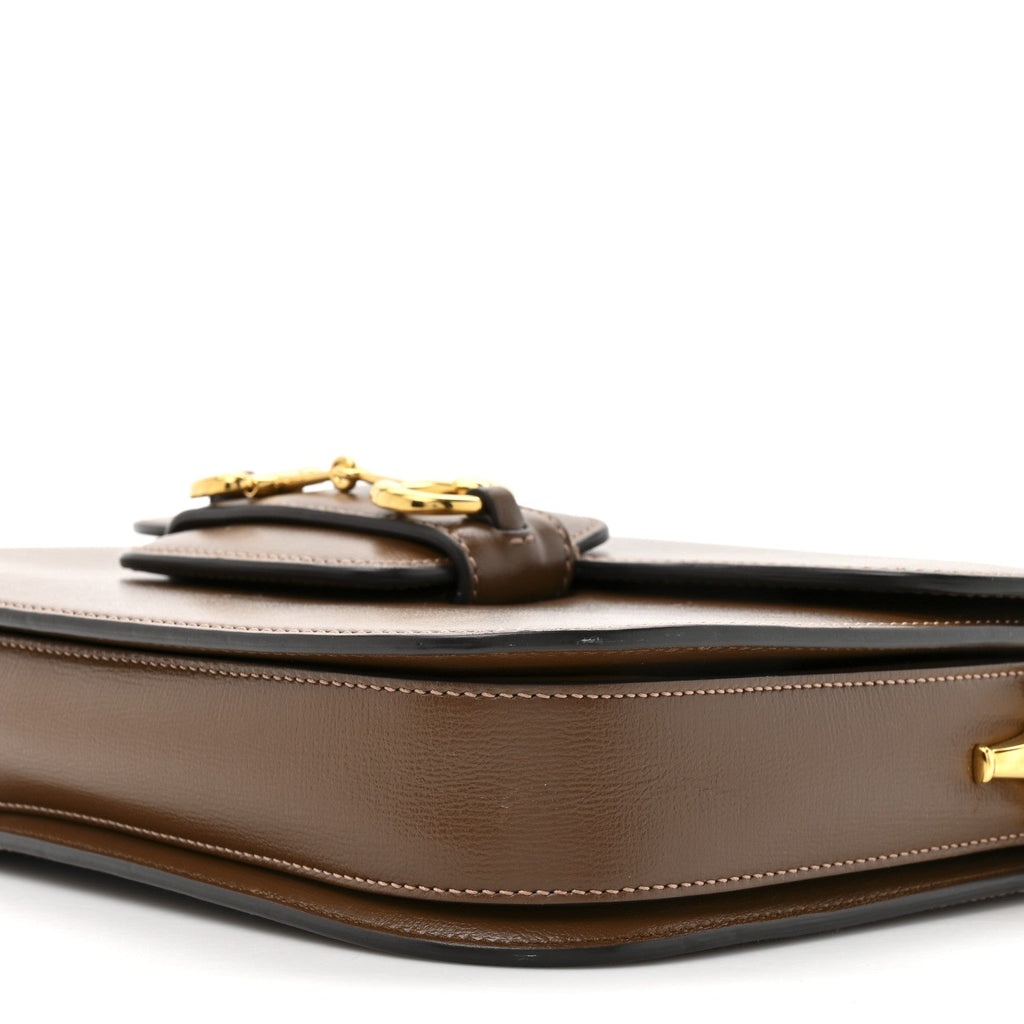 Azalea Calfskin Horsebit 1955 Shoulder Bag Brown Sugar