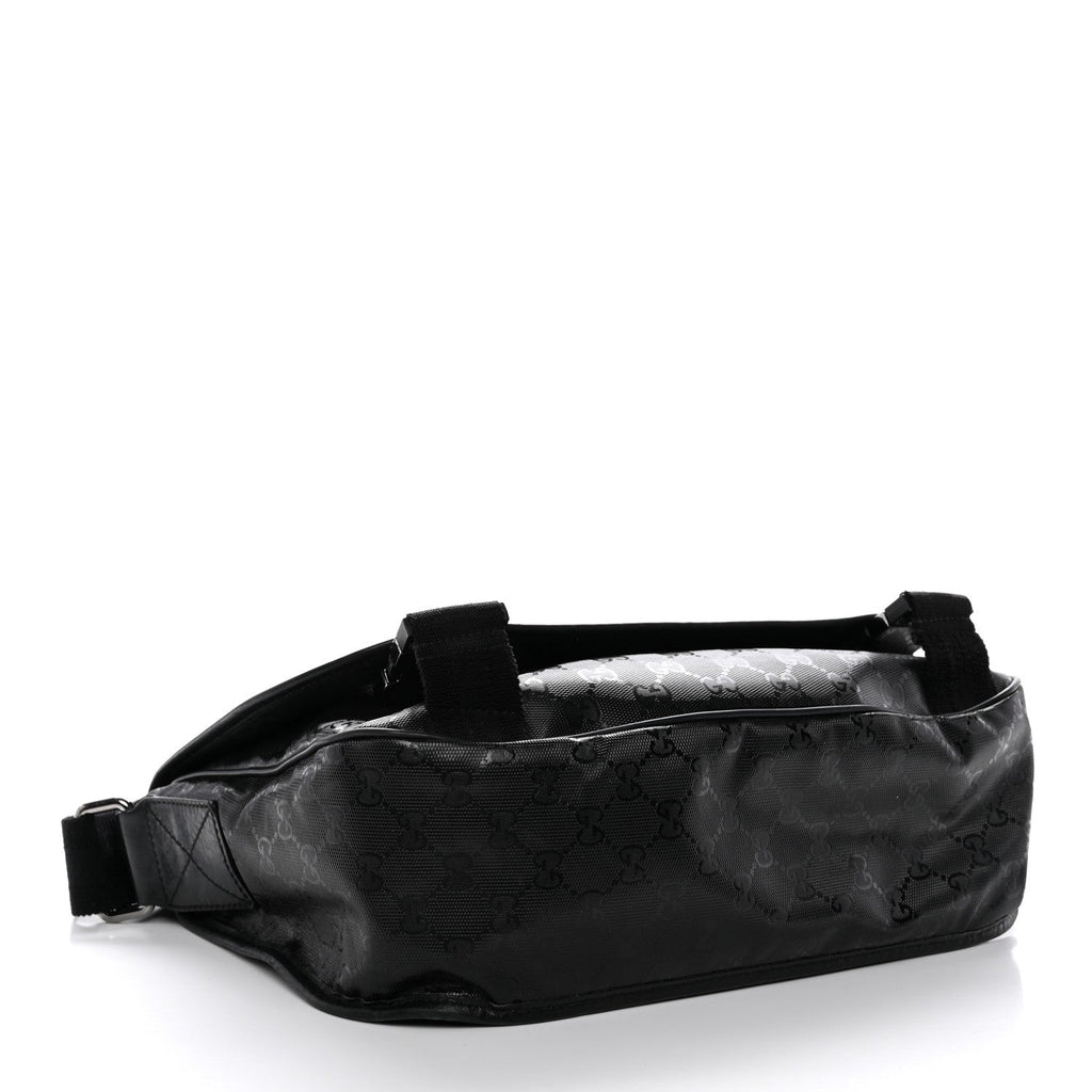 Imprime Monogram Medium Double Buckle Flap Messenger Bag Black
