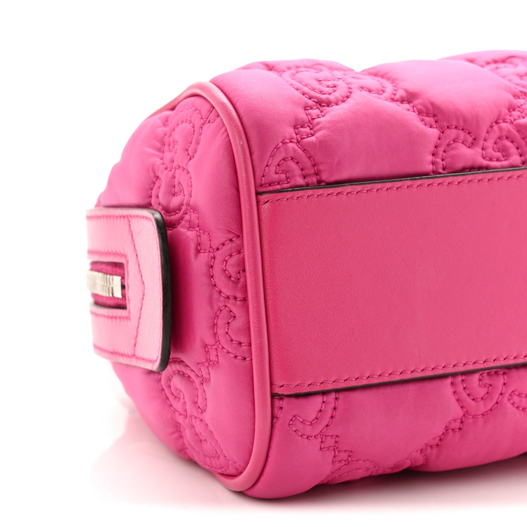 Nylon Calfskin Enamel GG Matelasse Mini Bowler Bag Lovely