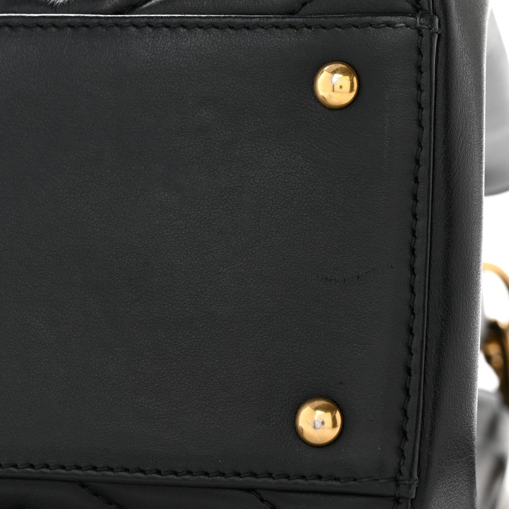 Calfskin Matelasse Small GG Marmont Tote Black