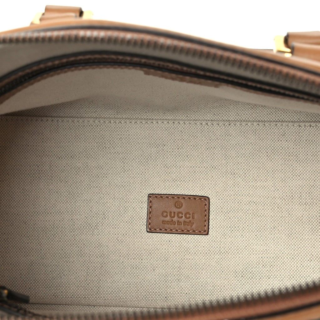 Koi Calfskin Small Bauletto Duffle Top Handle Bag Camel