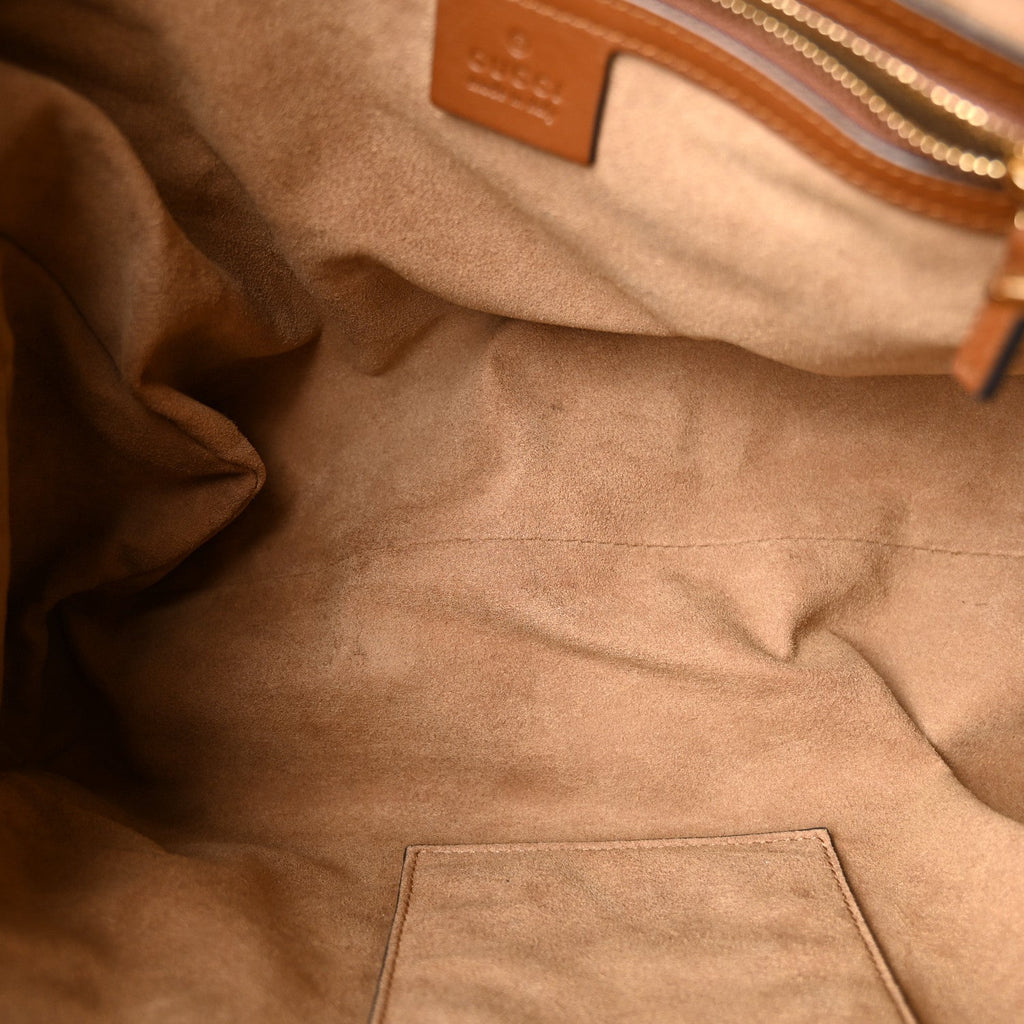 GG Supreme Monogram Medium Padlock Tote Beige Cuir