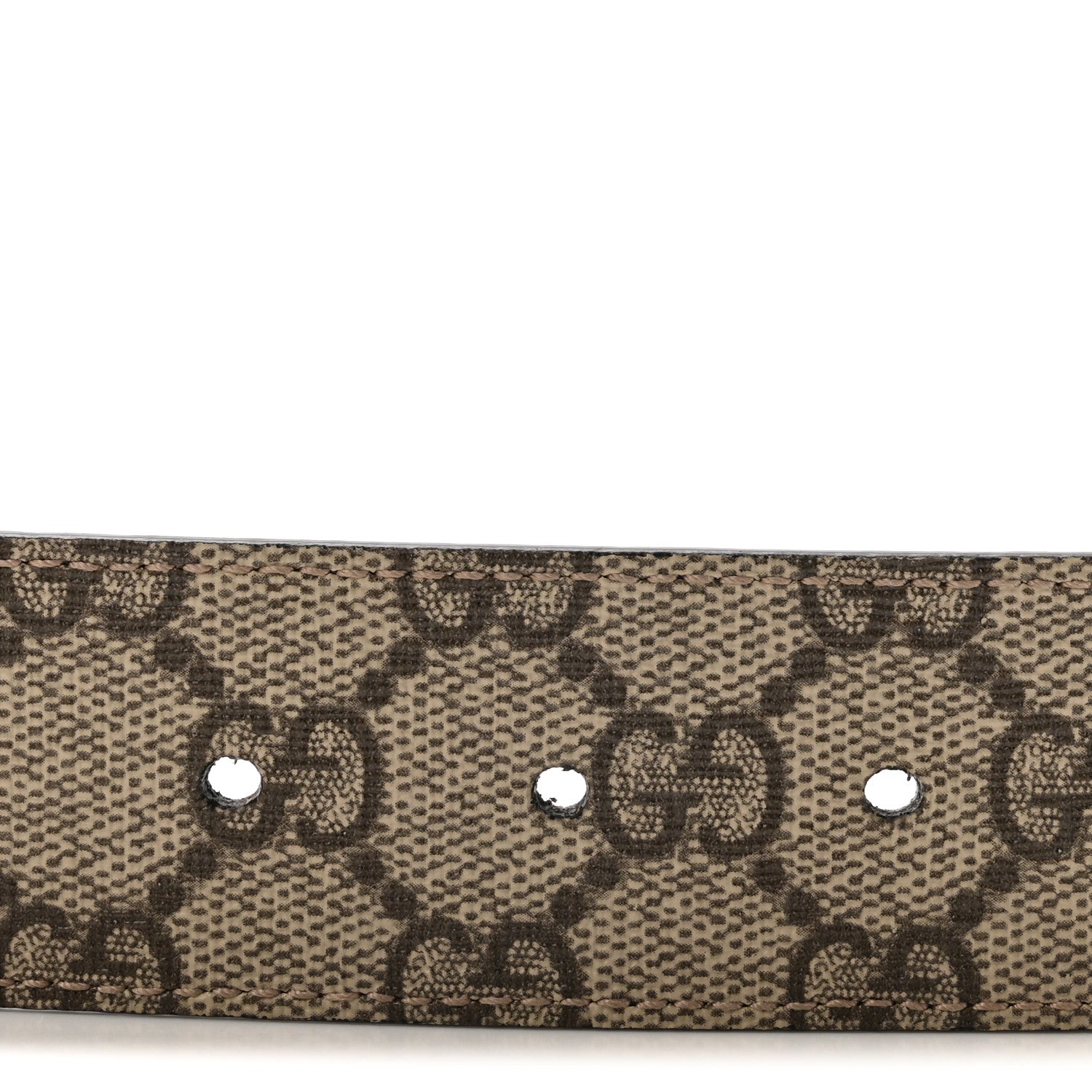 GG Supreme Monogram Plutone Calfskin Double G Reversible 37mm Belt 80 32 Beige Ebony New Acero