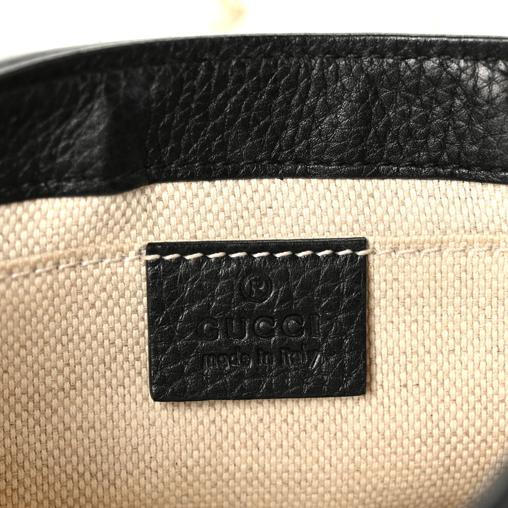 Pebbled Calfskin Small Soho Flap Crossbody Black