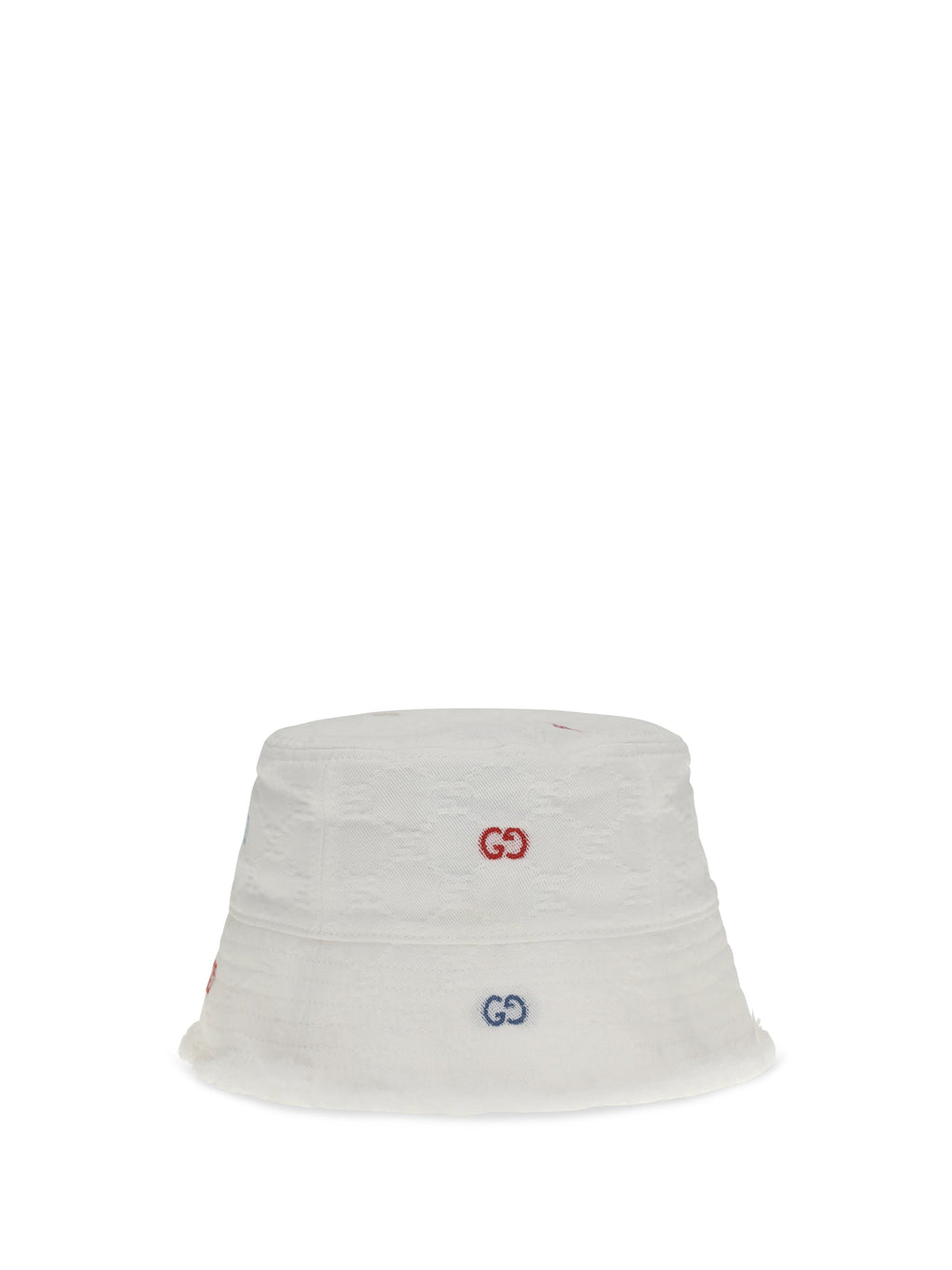 Gucci 8600053HBH7 GG Logo-Embroidered Cotton Bucket Hat — White