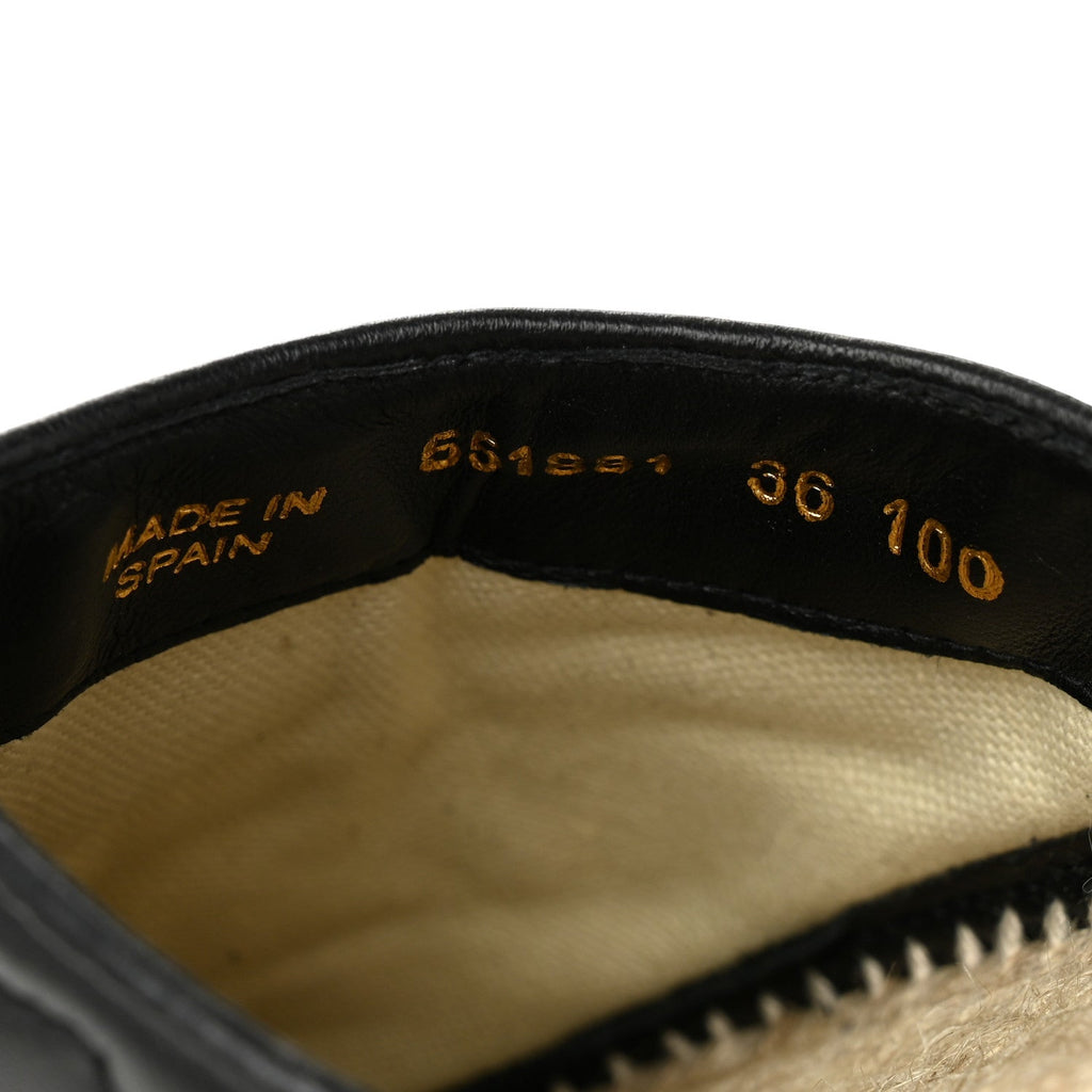 Nappa Matelasse GG Marmont Espadrille Slippers 36 Black