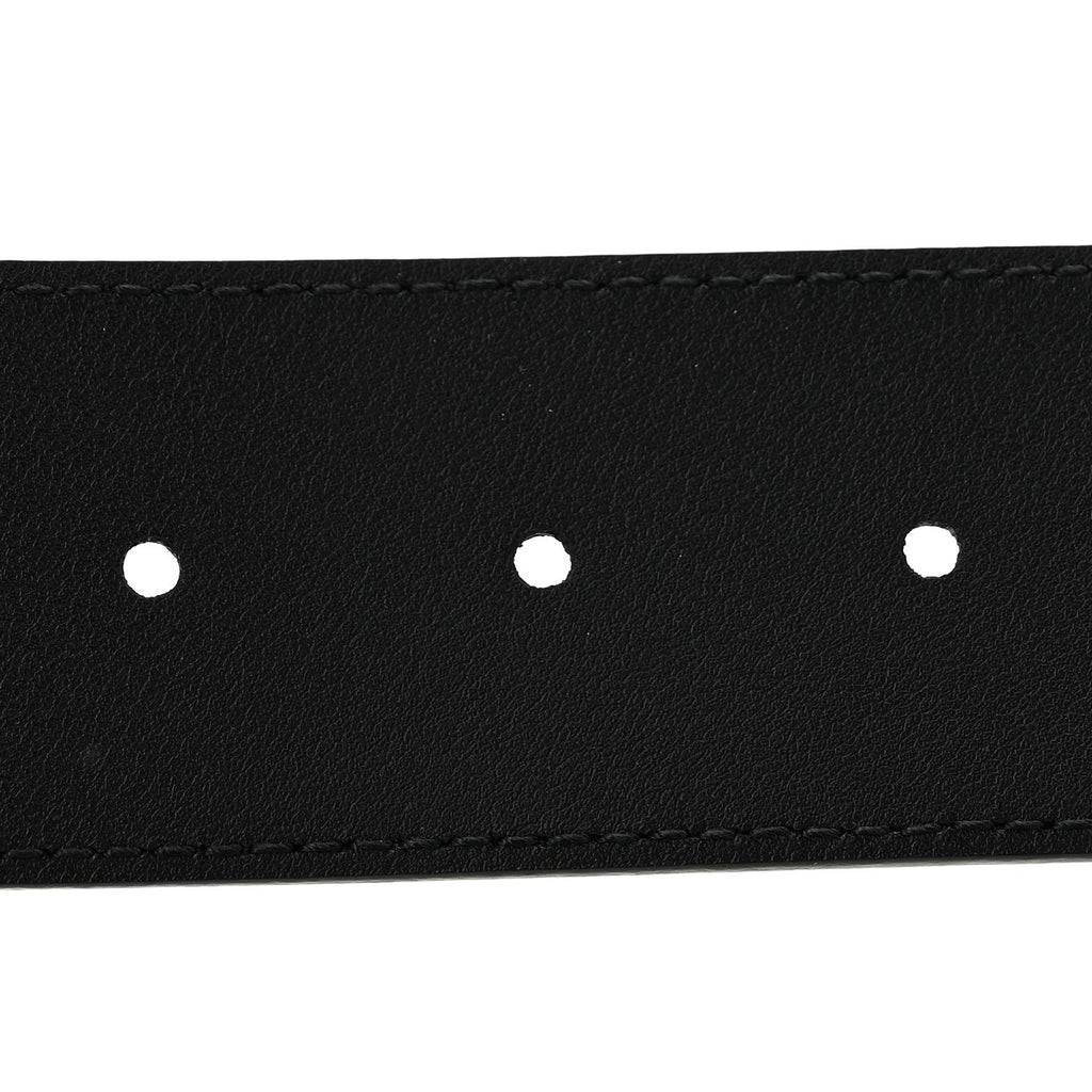 Moon Calfskin Pearl Double G 40mm Belt 75 30 Black Cream