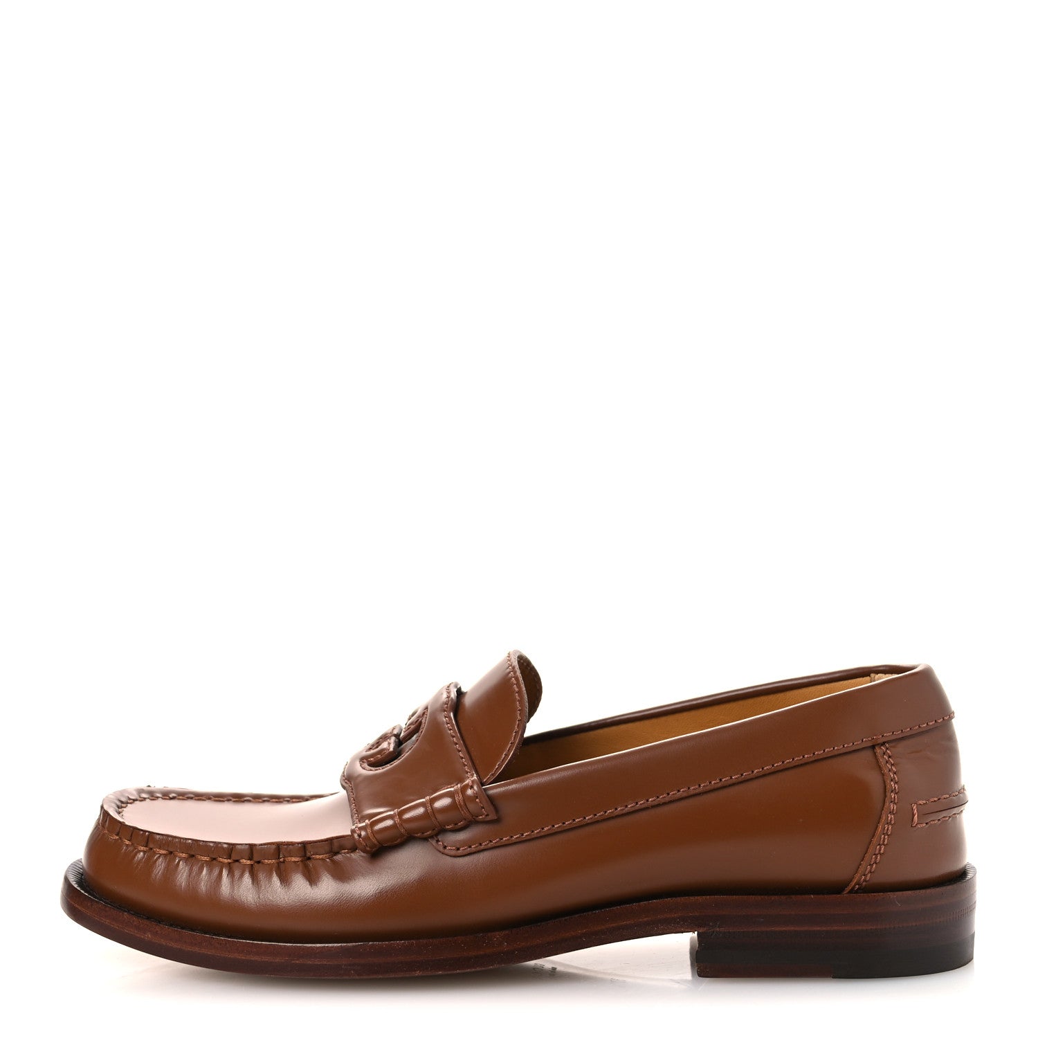 Millennial Ribot Cut Out Interlocking G Loafers 37.5 Cuir