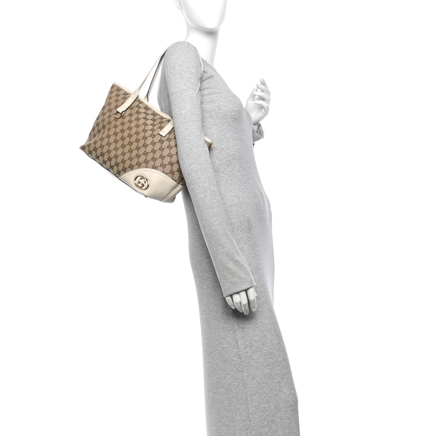 Monogram Medium New Britt Tote Off White