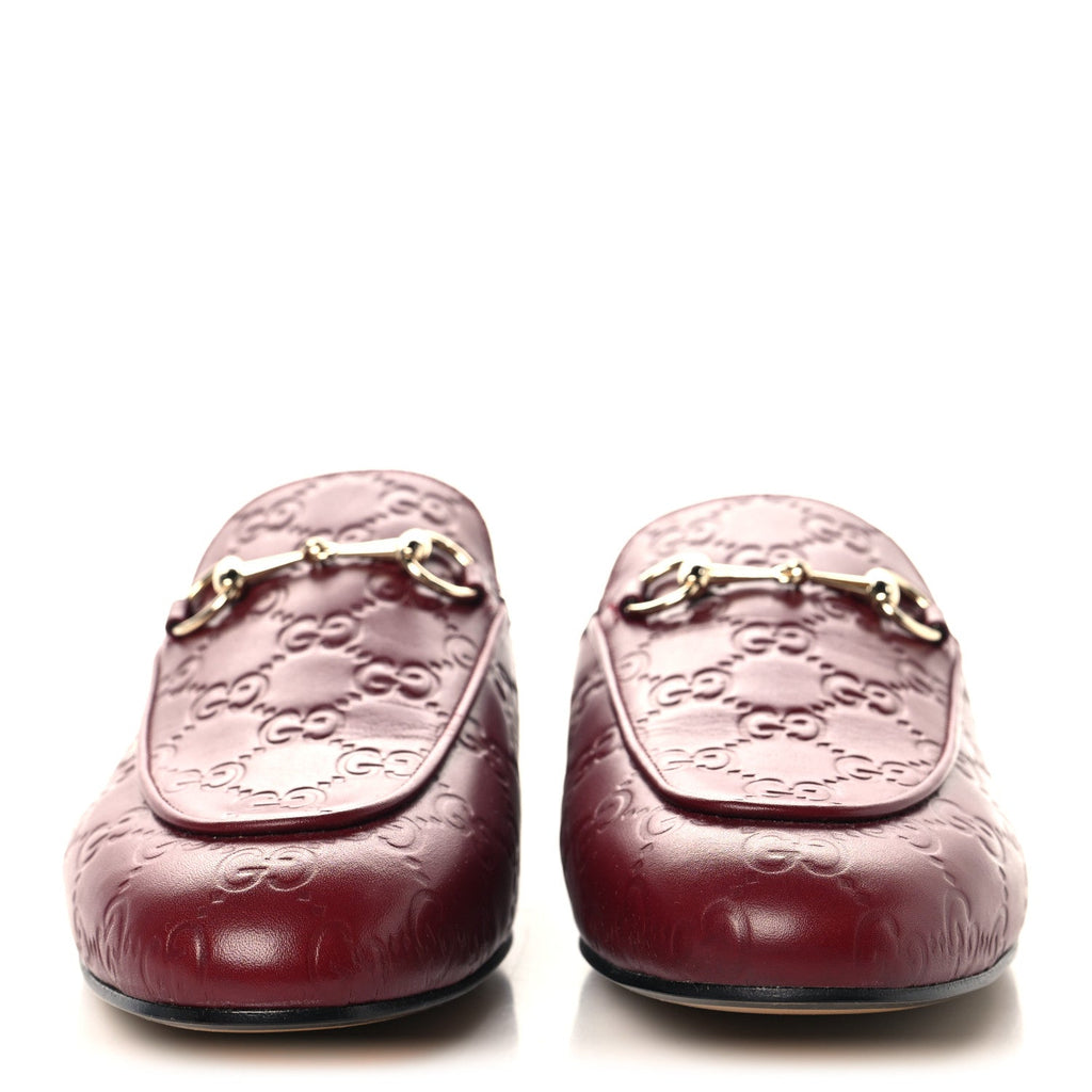 Glamour Calfskin Guccissima Womens Princetown Slippers 39 Rosso Ancora