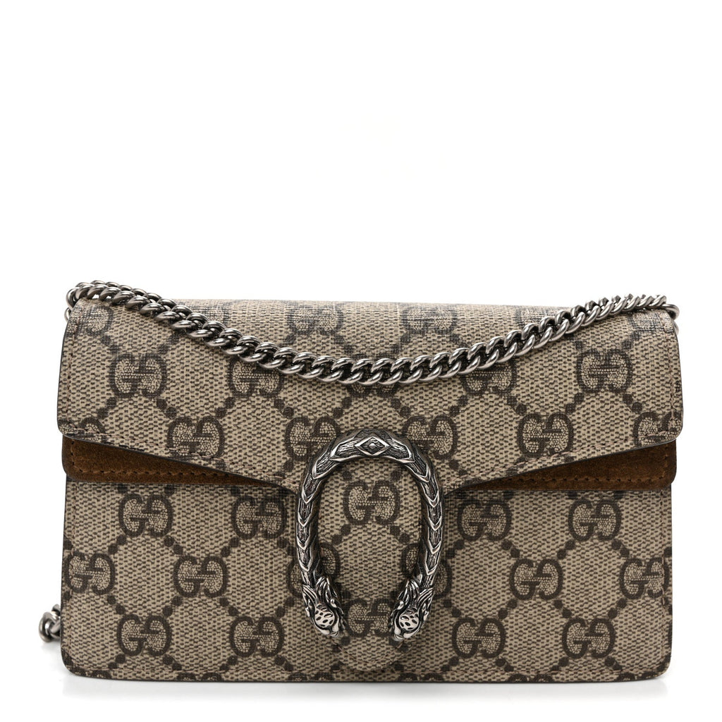 GG Supreme Monogram Super Mini Dionysus Shoulder Bag Taupe