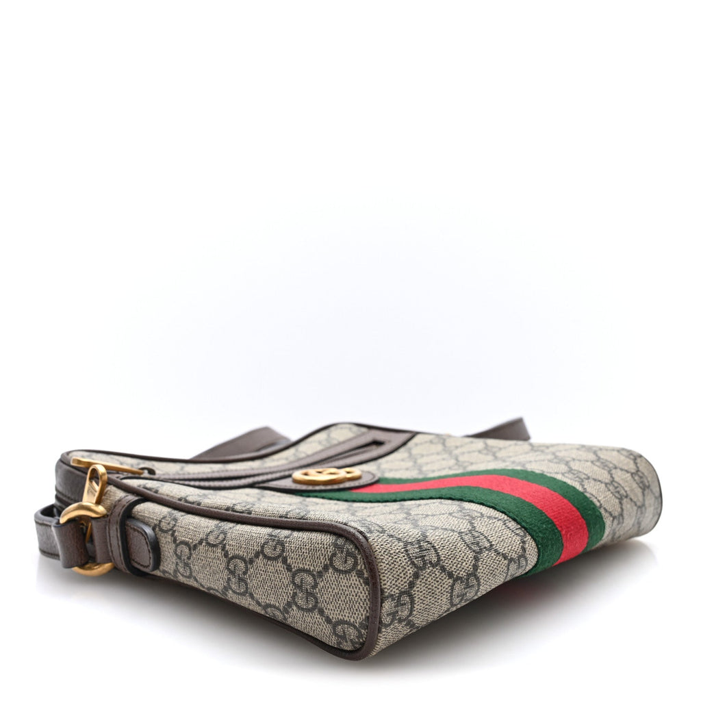 GG Supreme Monogram Web Small Ophidia Messenger Bag Brown