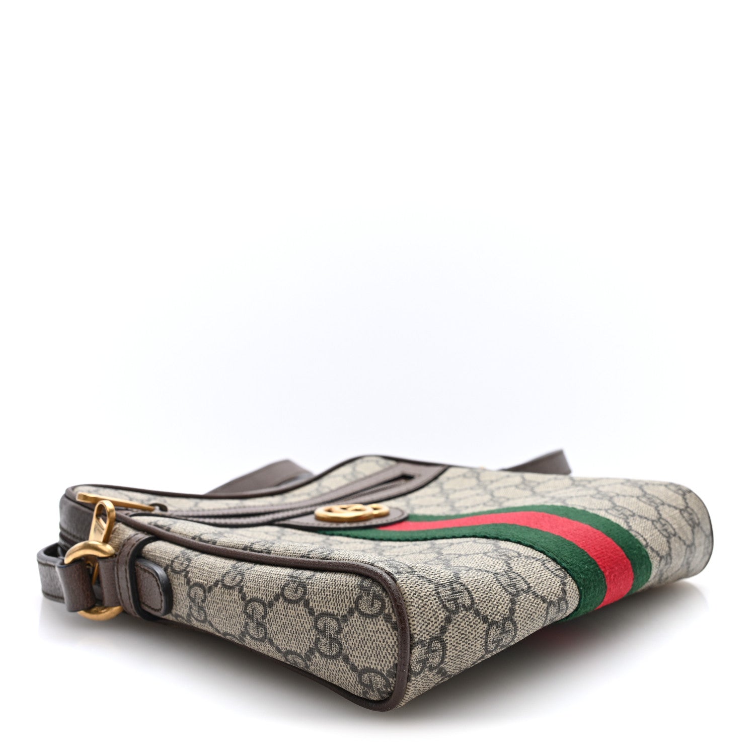 GG Supreme Monogram Web Small Ophidia Messenger Bag Brown