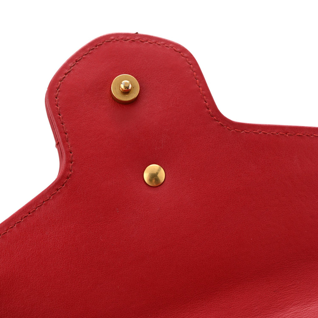 Calfskin Matelasse GG Marmont Chain Wallet Hibiscus Red