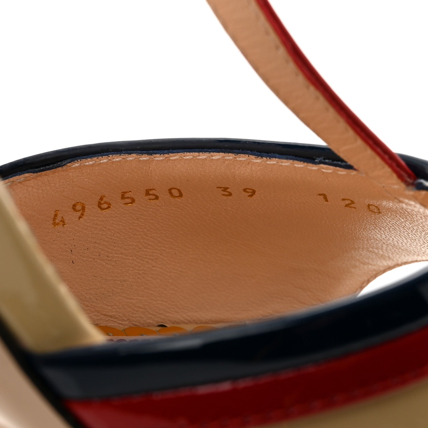 Patent Millie Platform Ankle Strap Sandals 39 Red Blue Agata Sandstorm