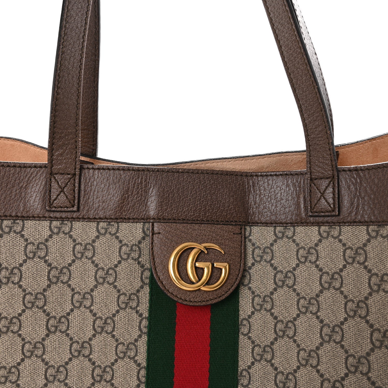 GG Supreme Monogram Web Ophidia Tote Brown