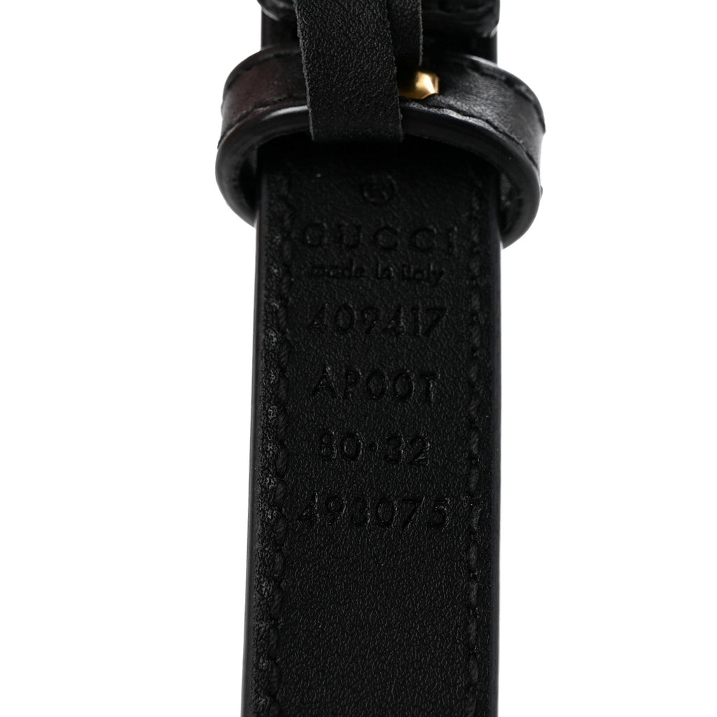 Calfskin Double G 20mm Belt 80 32 Black