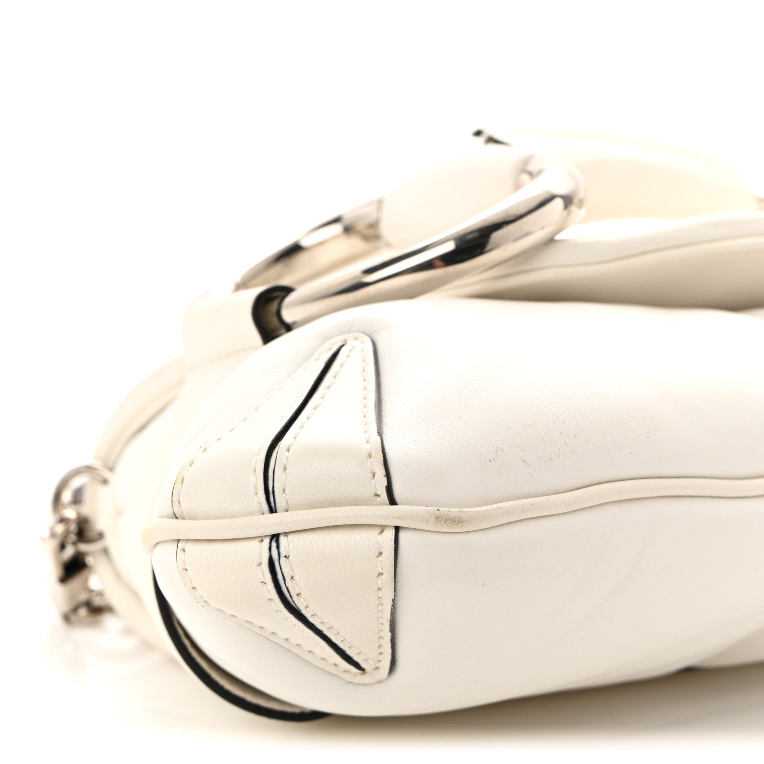 Nappa Vertical Matelasse Medium Maxi Horsebit Chain Shoulder Bag Mystic White