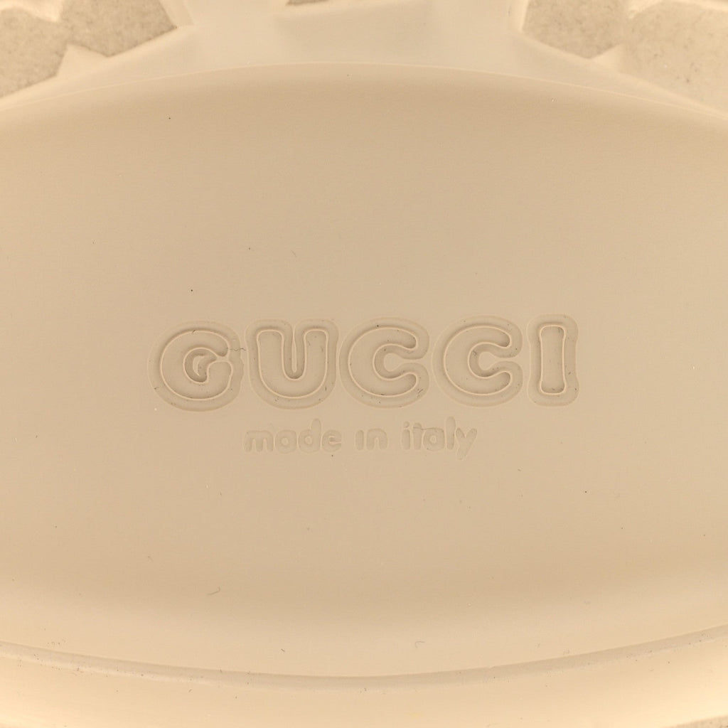 Rubber Monogram GG Go Through Platform Slide Clogs 38 Mystic White